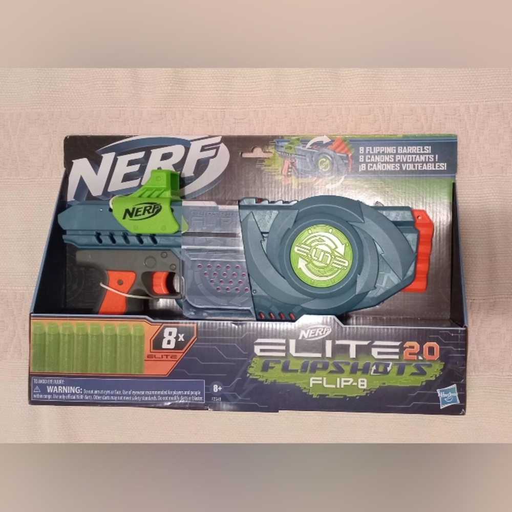Nerf Elite 2.0 Flipshots Flip-8 Blaster - Green, Blue, Orange